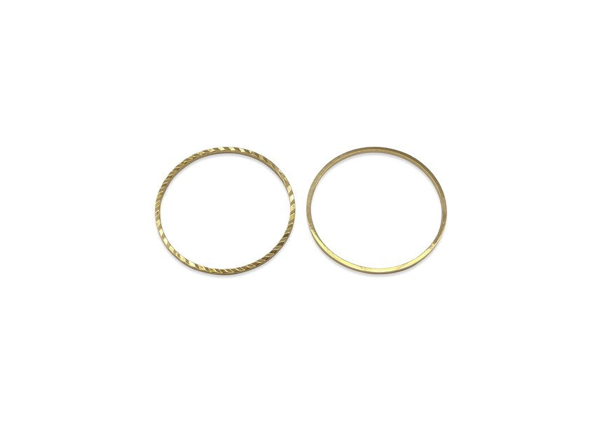 Anneau Fermé Rond texturé 30x1 mm Doré x 1