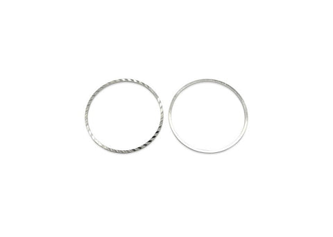 Anneau Fermé Rond texturé 30x1 mm Argenté x 1
