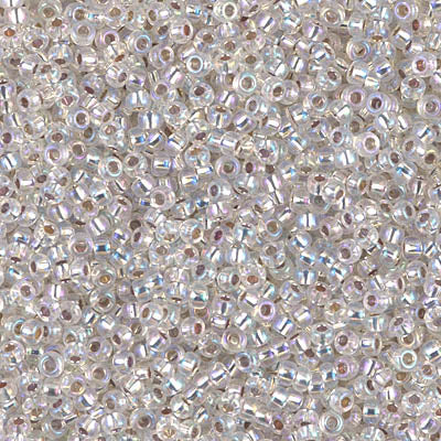 Rocailles Miyuki 11/0 RR 11-1001 Silverlined Crystal AB x 8 g