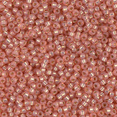 Rocailles Miyuki 11/0 RR 11-0642 Dyed Salmon Silverlined Alabaster x 8 g