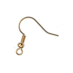 Crochets d'Oreilles Boules 19 mm Doré à l'or fin x 10