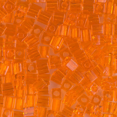 Square Beads 4 mm SB4-0138 Transparent Orange x 10 g