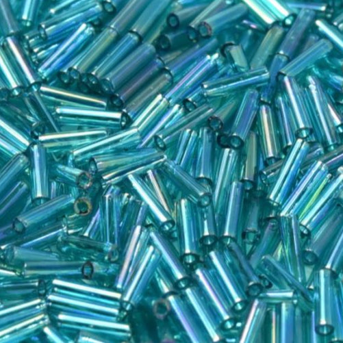 Miyuki Bugles 6 mm BGL2-2458 Transparent Teal AB x10g