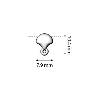 Cymbal - Embout de Tissage pour Perles Ginkgo Karavos Argenté x 1
