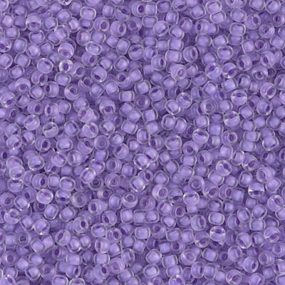 Rocailles Miyuki 11/0 RR 11-1924 Semi-Frosted Lilac Lined Crystal x 8 g