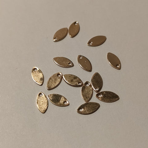 Pendentif Ellipse 8x4 mm Or x 2