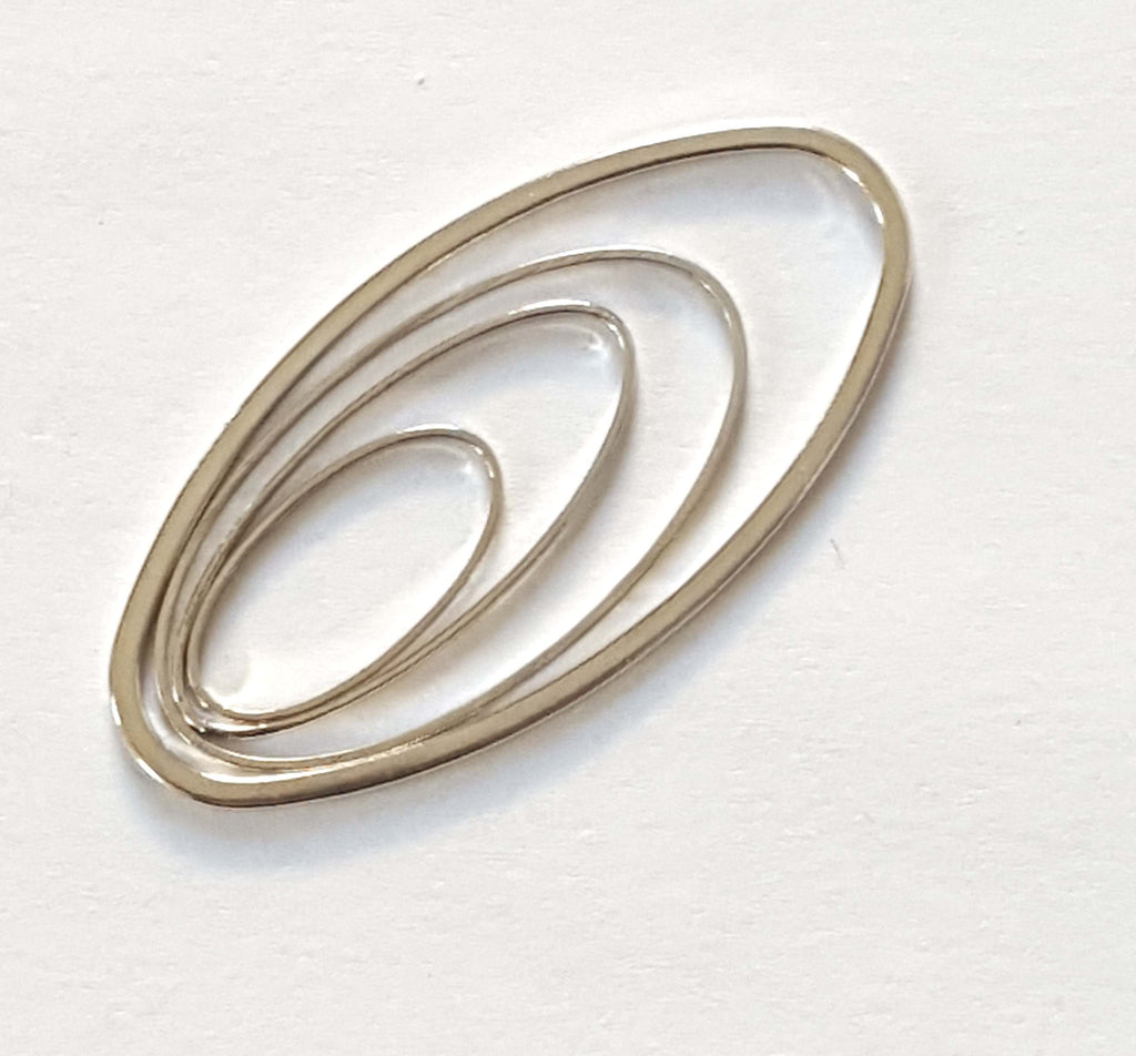 Anneau de Montage et Tissage Ovale Argenté 30 x 15 mm x 1