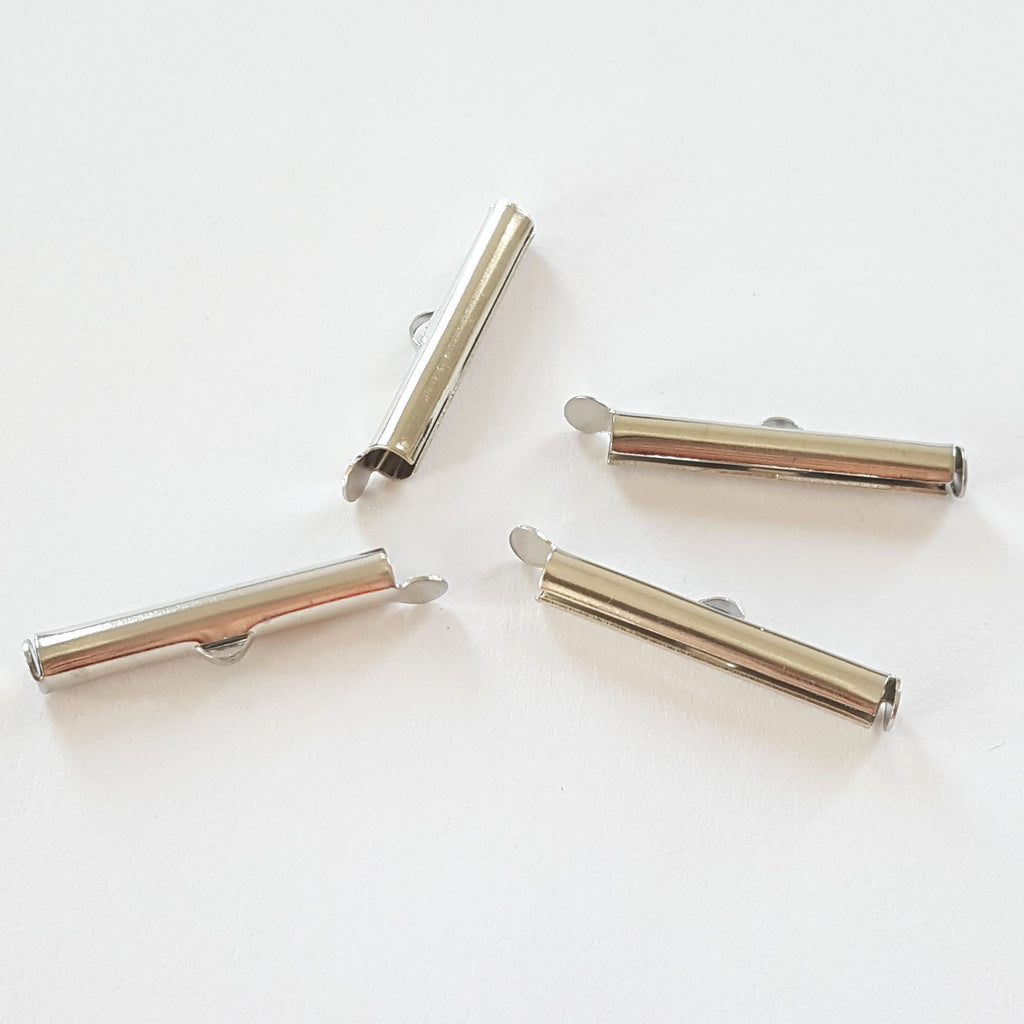 Embout pour tissage de perles Rhodié 25 mm x 2