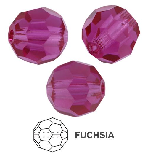 Rondes Preciosa MC Round Bead 4 mm - Fuschia x 20