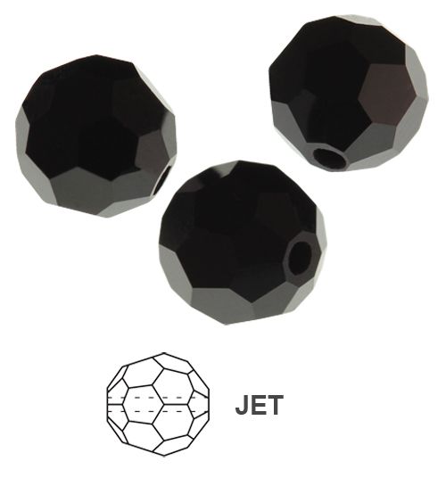 Rondes Preciosa MC Round Bead 4 mm - Jet x 20