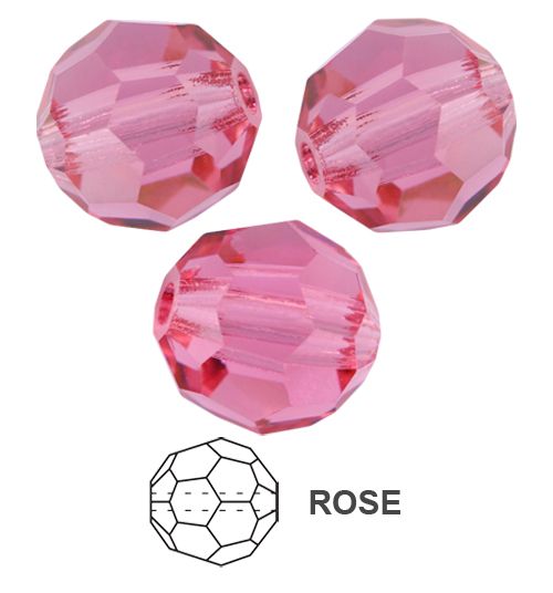 Rondes Preciosa MC Round Bead 4 mm - Rose x 20