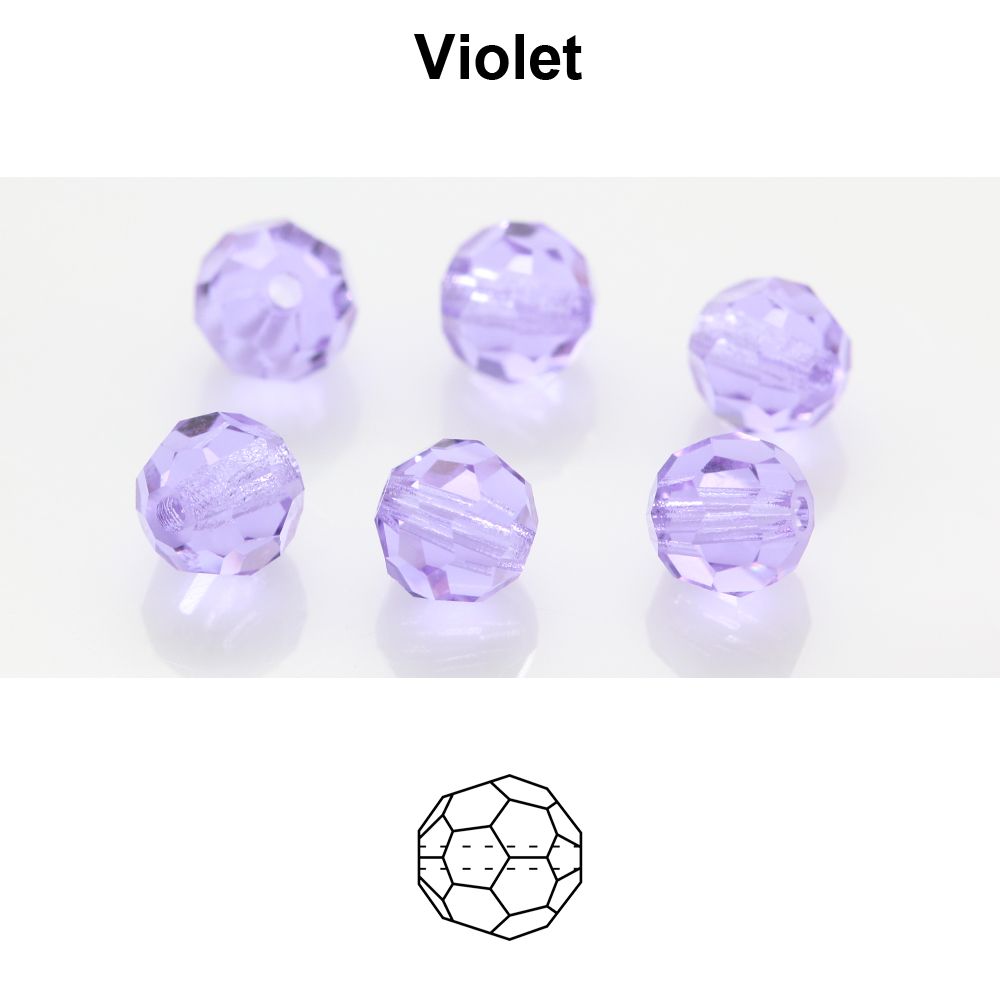Rondes Preciosa MC Round Bead 4 mm - Violet x 20