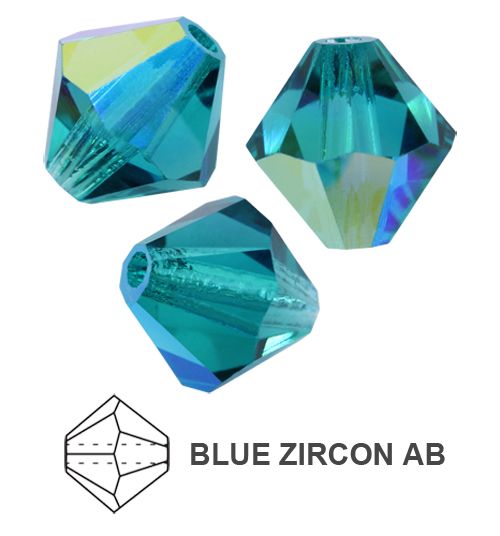 Toupies Preciosa MC Bead Rondell 4 mm - Blue Zircon AB x 30