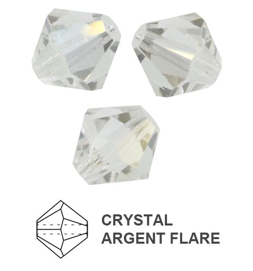 Toupies Preciosa MC Bead Rondell 4 mm - Crystal Argent Flare x 30