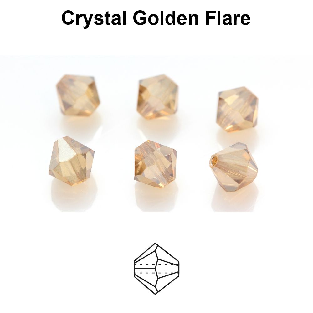 Toupies Preciosa MC Bead Rondell 4 mm - Crystal Golden Flare Full x 30