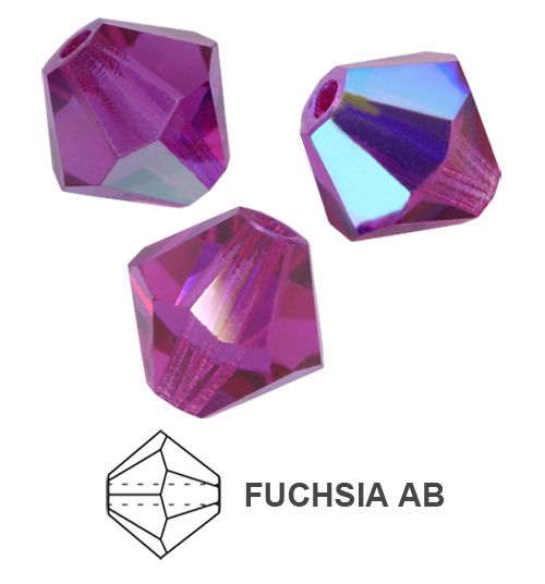 Toupies Preciosa MC Bead Rondell 4 mm - Fuschia AB x 30