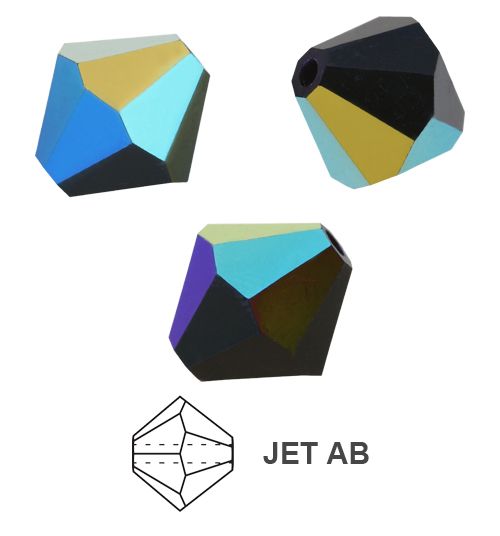 Toupies Preciosa MC Bead Rondell 4 mm - Jet AB x 30