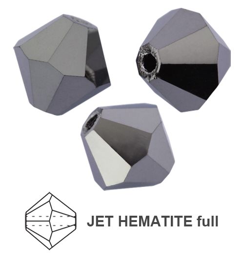 Toupies Preciosa MC Bead Rondell 4 mm - Jet Hematite Full x 30