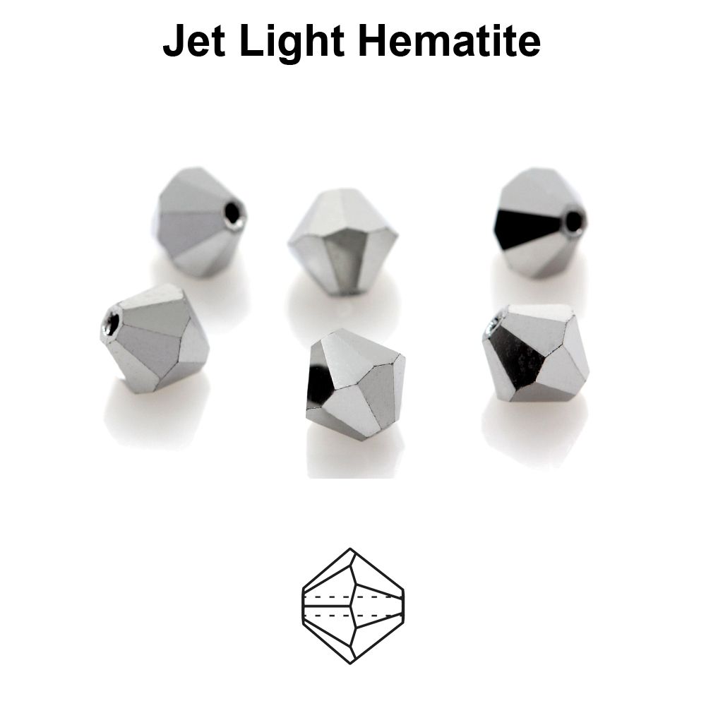 Toupies Preciosa MC Bead Rondell 4 mm - Jet Light Hematite Full x 30