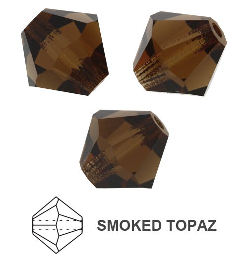 Toupies Preciosa MC Bead Rondell 4 mm - Smoke Topaz x 30