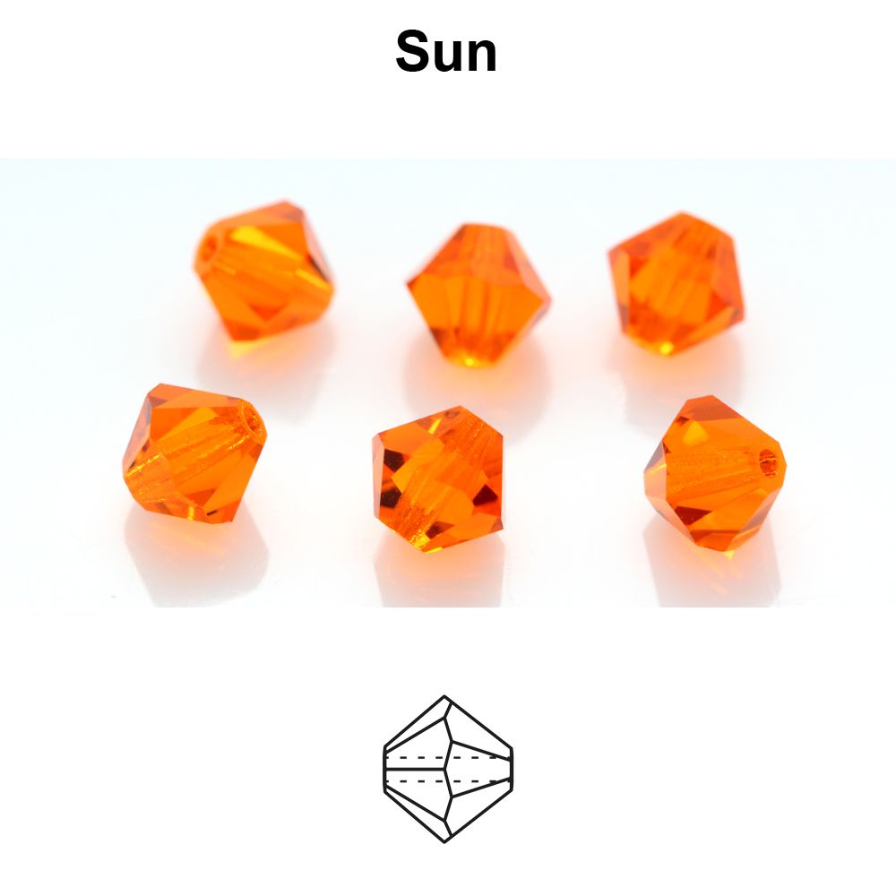 Toupies Preciosa MC Bead Rondell 4 mm - Sun x 30