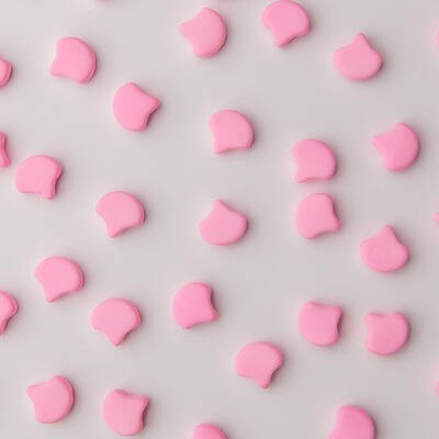 Ginkgo Bead 7.5 x 7.5 mm Bondeli Pink x 10 g