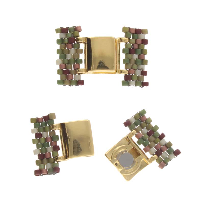 Cymbal - Fermoir Magnétique pour Perles Miyuki Delica 11/0 Axos II Doré x 1