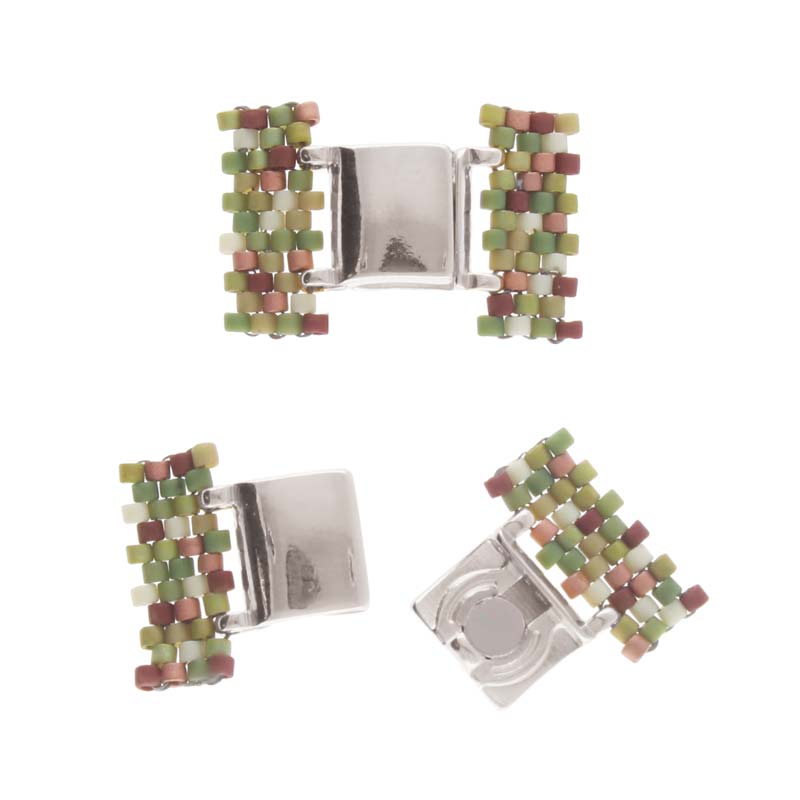 Cymbal - Fermoir Magnétique pour Perles Miyuki Delica 11/0 Axos II Argenté x 1