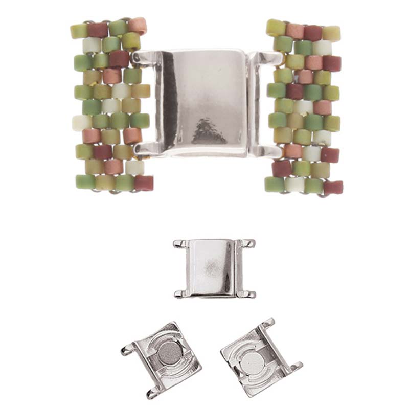 Cymbal - Fermoir Magnétique pour Perles Miyuki Delica 11/0 Axos II Argenté x 1