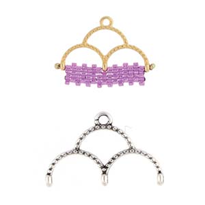 Cymbal - Embout de Tissage pour Perles Miyuki Delica 11/0 Skaloti III Argenté x 1