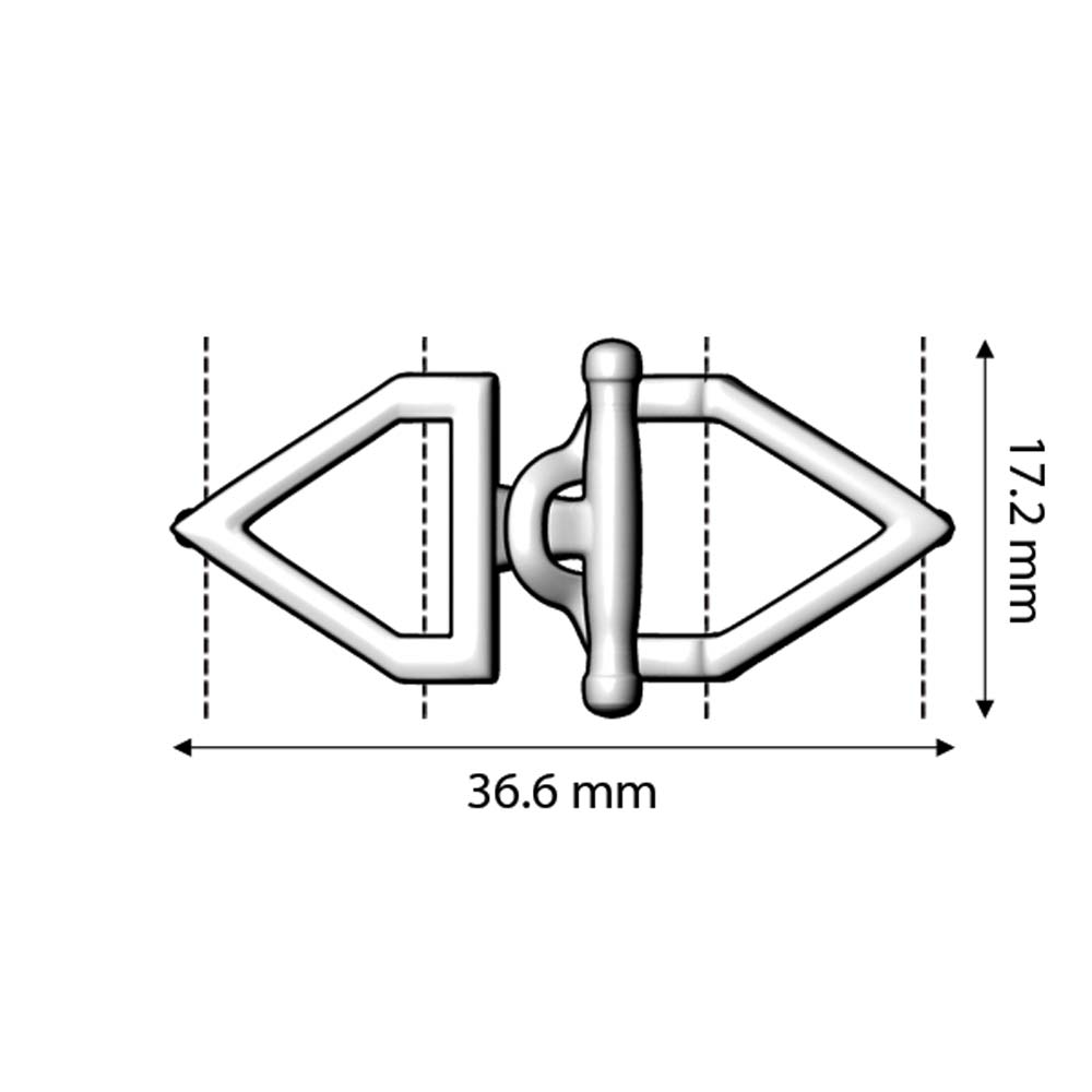 Cymbal - Fermoir Toggle pour Perles Miyuki Rocailles 11/0 Samaria Argenté x 1