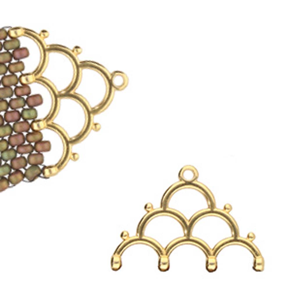 Cymbal - Embout de Tissage pour Perles Rocailles Miyuki 8/0 Lakos IV Doré x 1