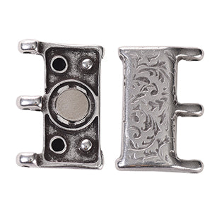 Cymbal - Fermoir Magnétique pour Perles Miyuki Rocailles 8/0 Nisida III Argenté x 1