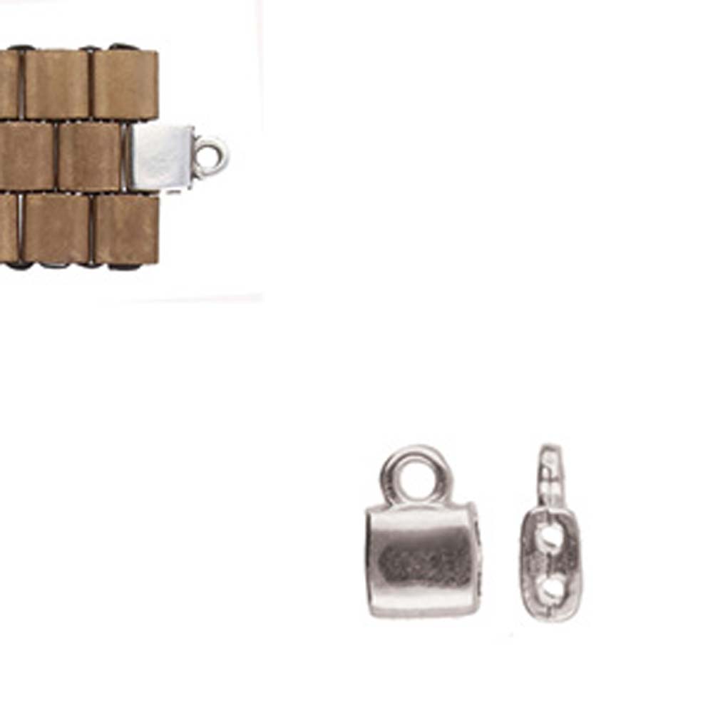 Cymbal - Embout de Tissage pour Perles Tila - Piperi Argenté x 1