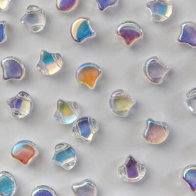 Ginkgo Bead 7.5 x 7.5 mm Crystal AB x 10 g