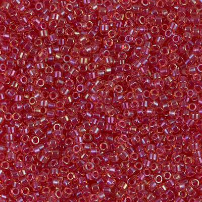 Miyuki Delica 11/0 DB-0062 Light Cranberry Lined Topaz Luster x 8 g