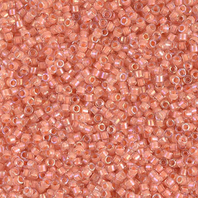 Miyuki Delica 11/0 DB-0068 Peach Lined Crystal Luster x 8 g