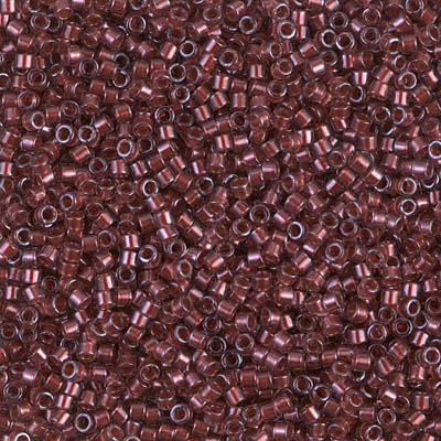 Miyuki Delica 11/0 DB-1705 Copper Pearl Lined Transparent Dark Cranberry x 8 g