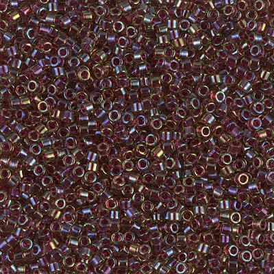 Miyuki Delica 11/0 DB-1748 Cranberry Lined Chartreuse AB x 8 g