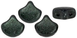 Ginkgo Bead 7.5 x 7.5 mm Dark Forest Metallic Suede x 10 g