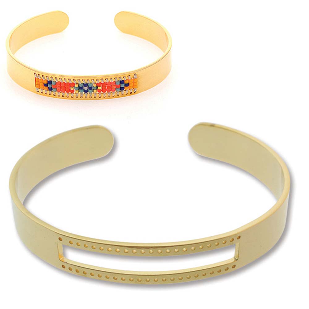 Bracelet pour tissage de perles Miyuki 3 rangs Doré x 1