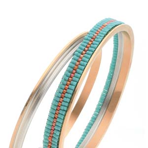 Bracelet pour tissage de perles Miyuki 5 rangs Doré Rose x 1