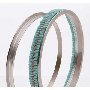 Bracelet pour tissage de perles Miyuki 5 rangs Rhodié x 1