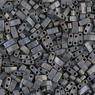 Half Tila Beads HTL-2002 Mat Metallic Silver Gray x 10 g
