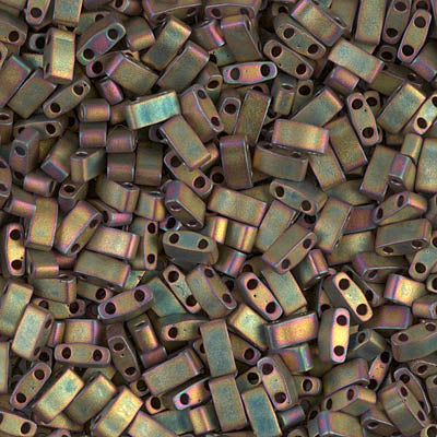 Half Tila Beads HTL-2035 Mat Metallic Khaki Iris x 10 g
