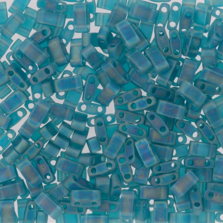 Half Tila Beads HTL-2405FR Mat Transparent Teal AB x 10 g