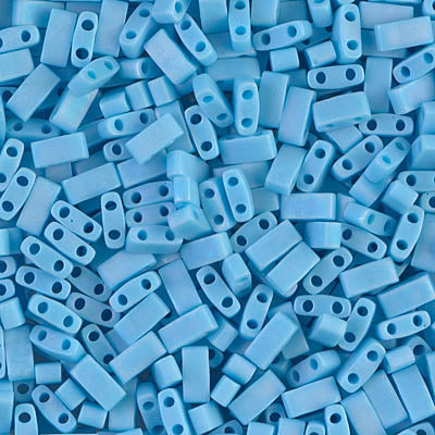 Half Tila Beads HTL-0413FR Mat Opaque Turquoise Blue AB x 10 g