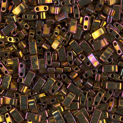 Half Tila Beads HTL-0462 Metallic Gold Iris x 10 g