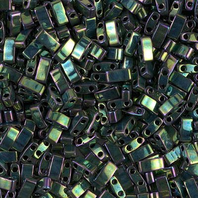Half Tila Beads HTL-0468 Metallic Green Iris x 10 g
