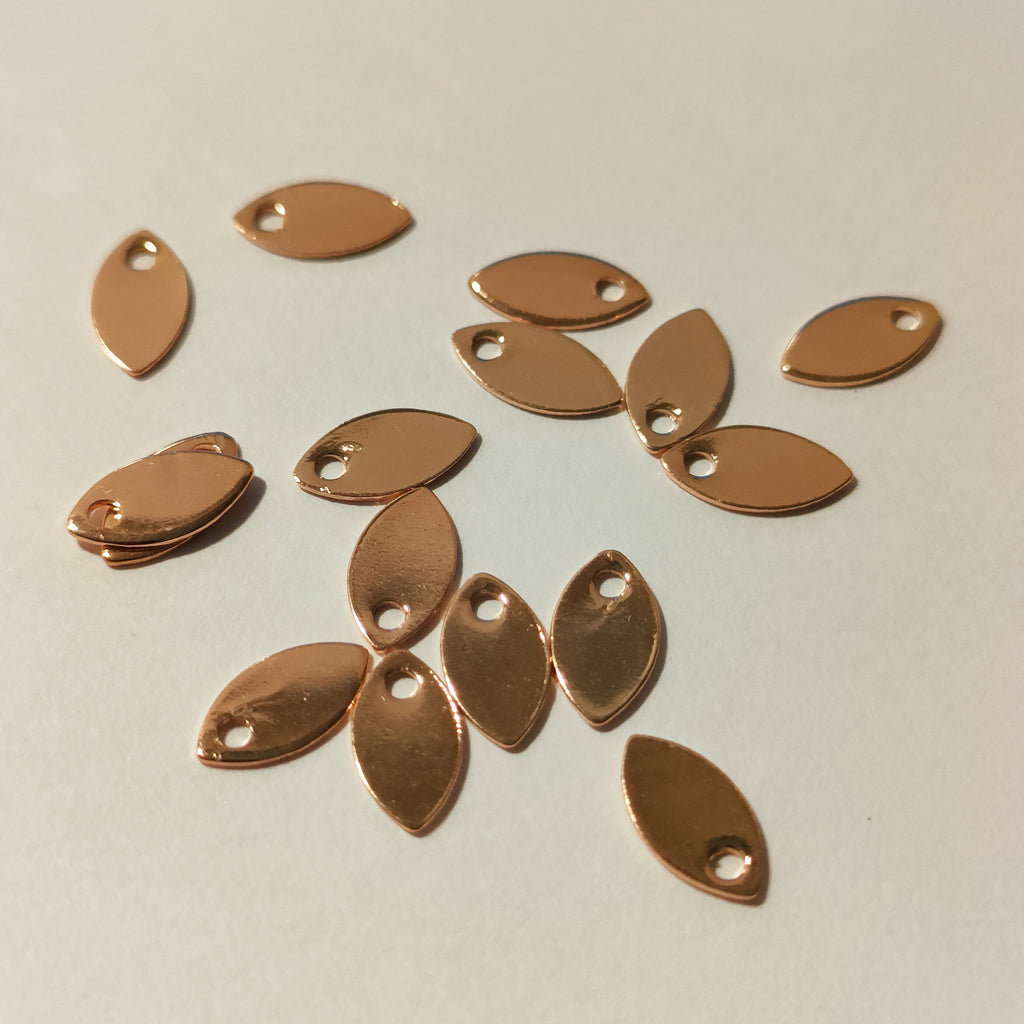 Pendentif Ellipse 8x4 mm Doré Rose x 2